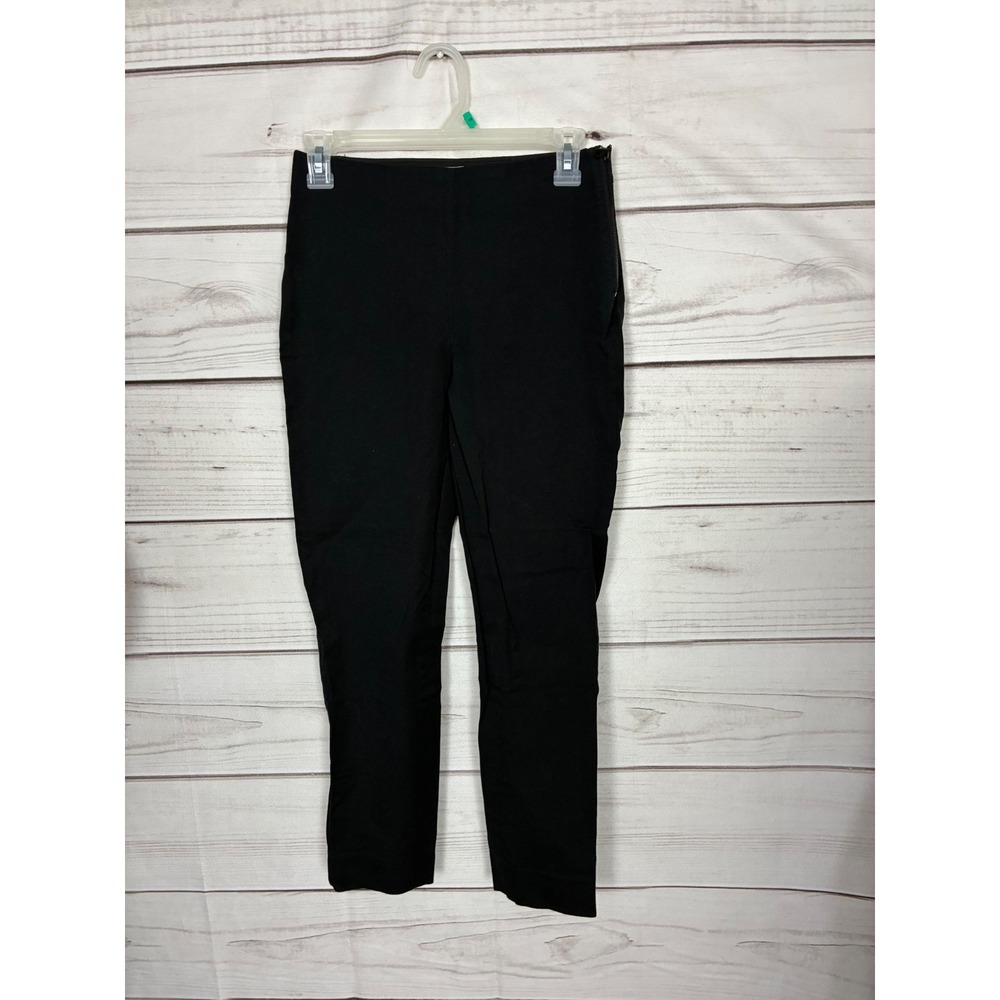 Everlane‎ Italian GoWeave Side Zip Trousers Black Slim Ankle Pants Size 2